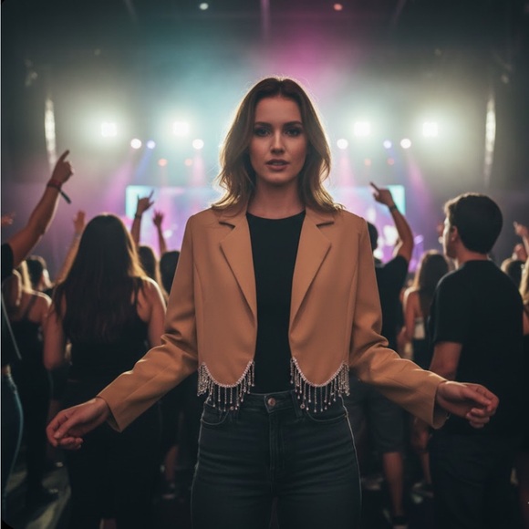 Jackets & Blazers - Embellished Cropped Blazer NWT